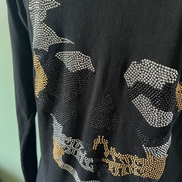 Zadig and Voltaire Tunisien ML Camo Skull Strass Henley Top - Picture 8 of 10